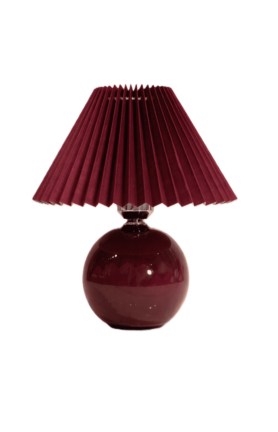 Burgundy Pleated Table Lamp - Image 2