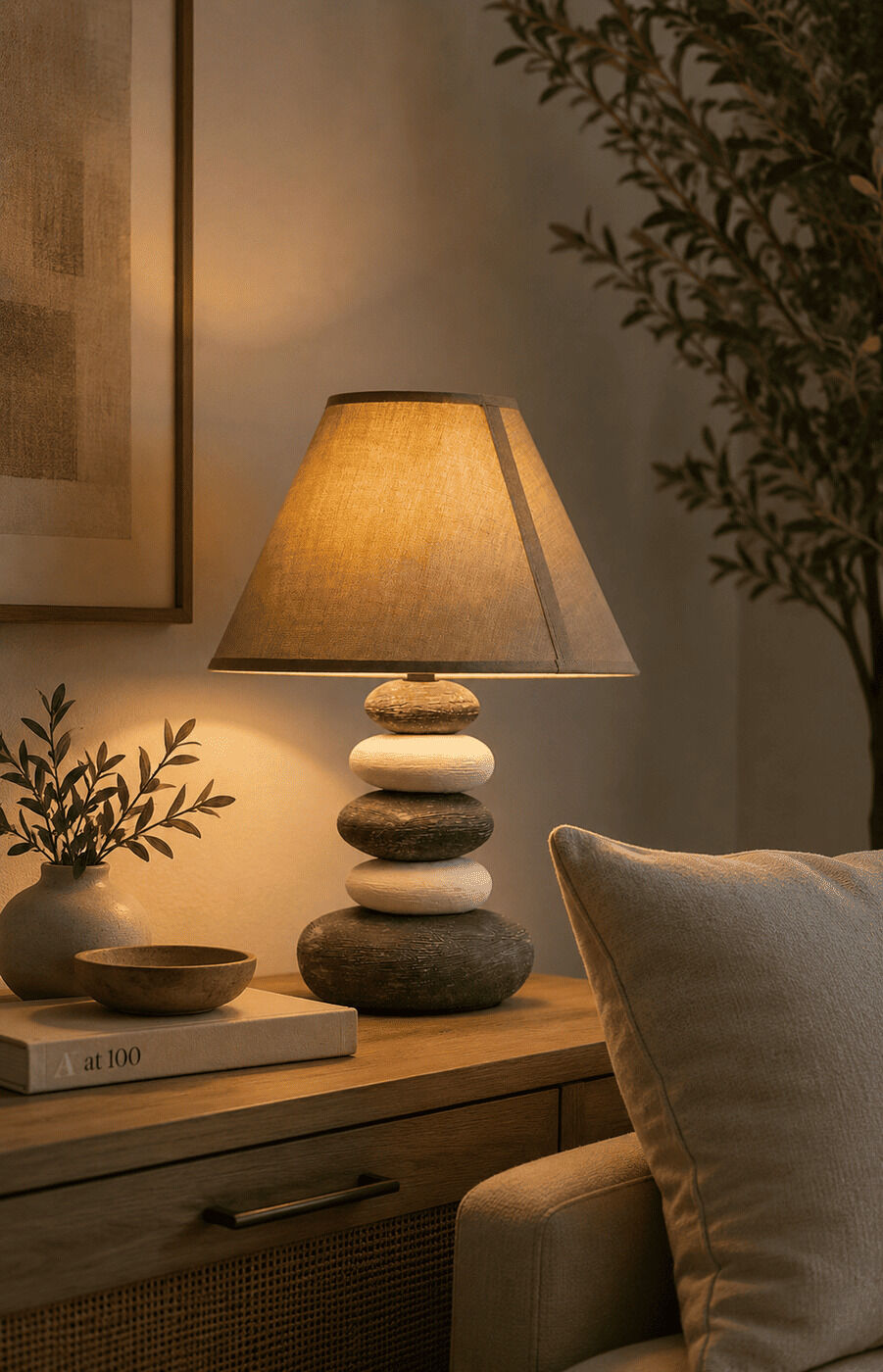 Stone Structured Table Lamp