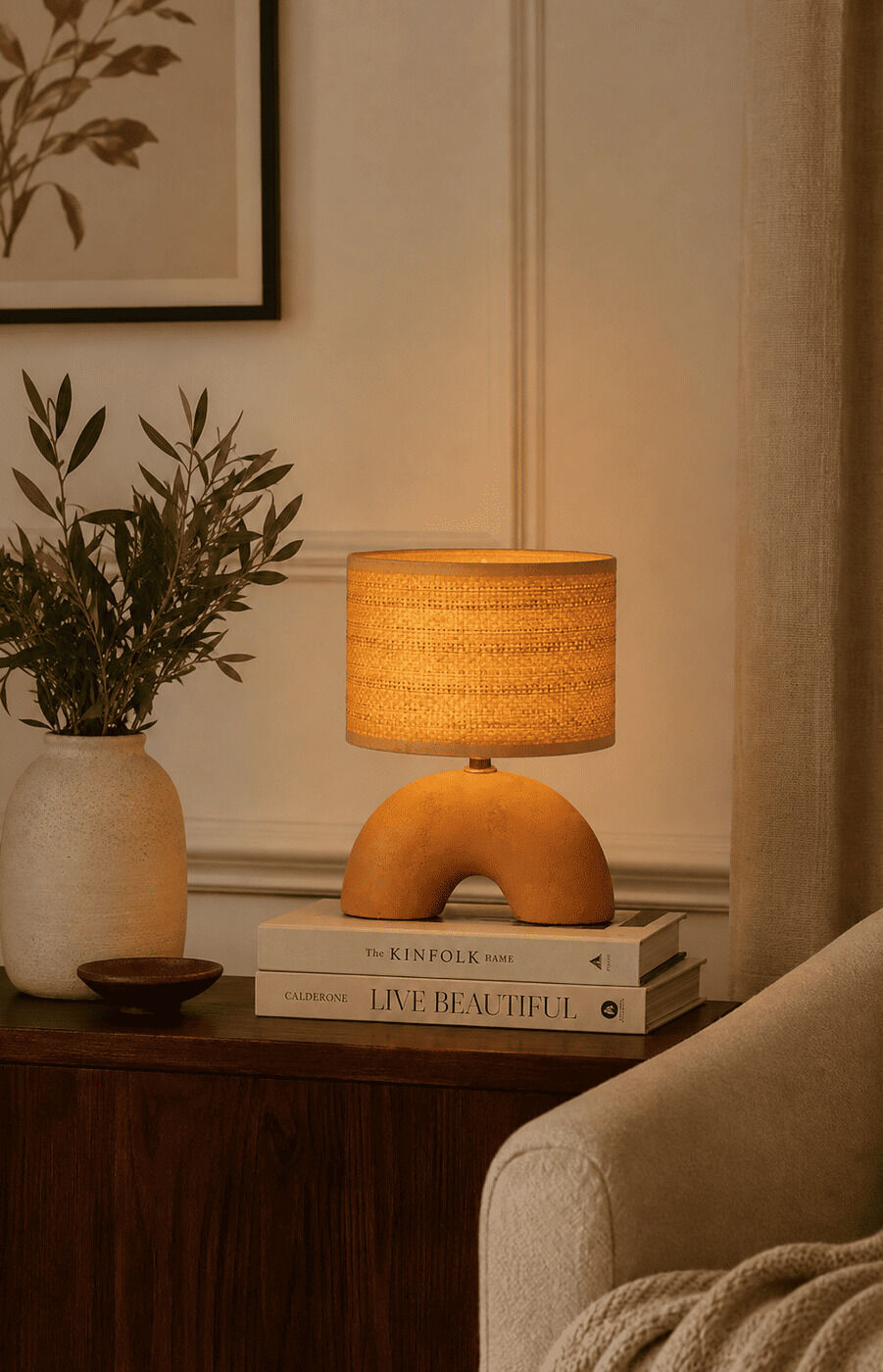 Small Cane Table Lamp