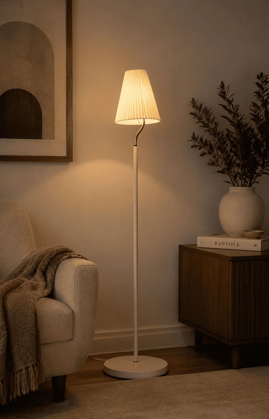White Stick Floor Lamp