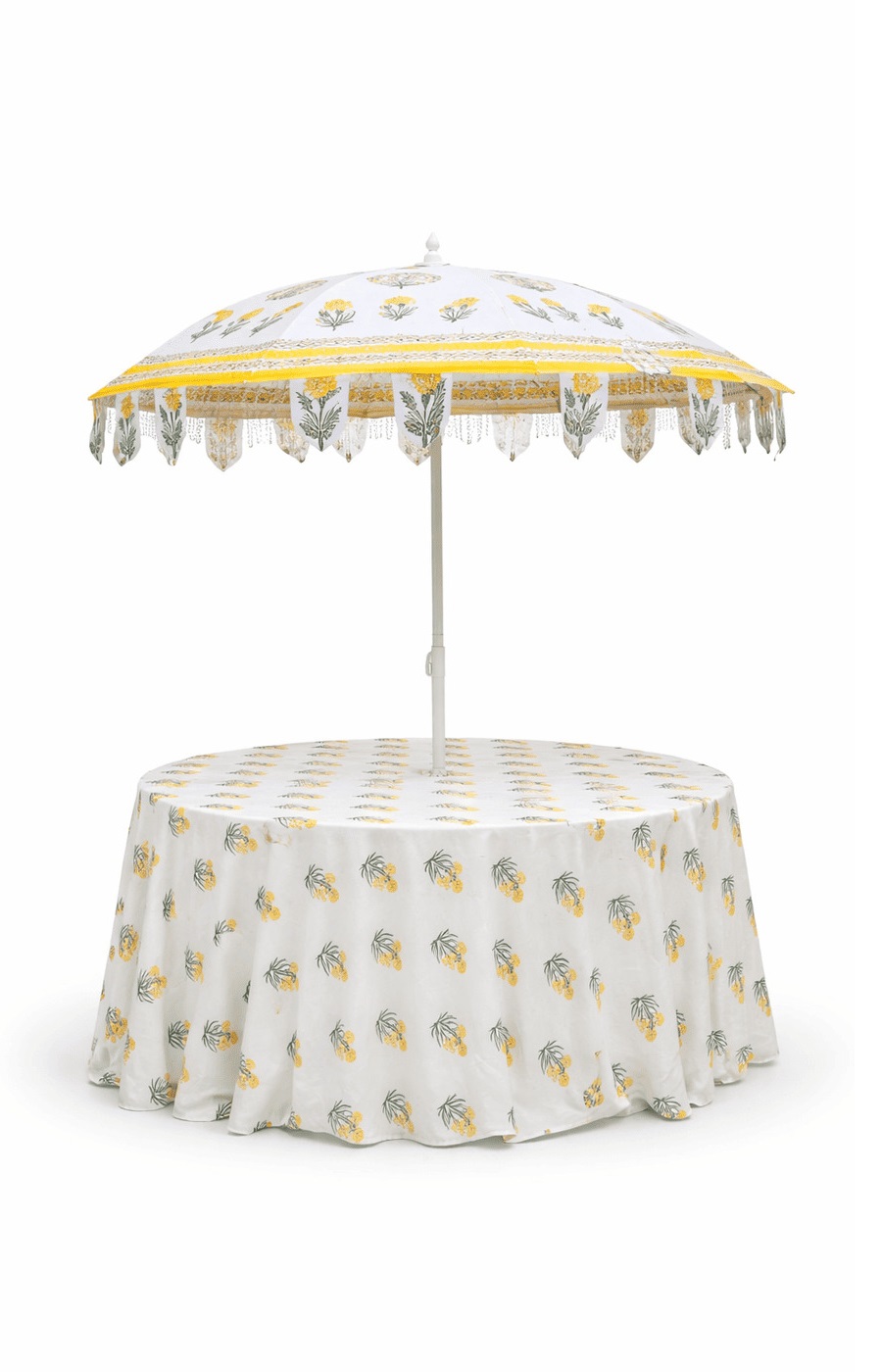 Printed Yellow Umbrella With Round Table + Overlay - Image 2