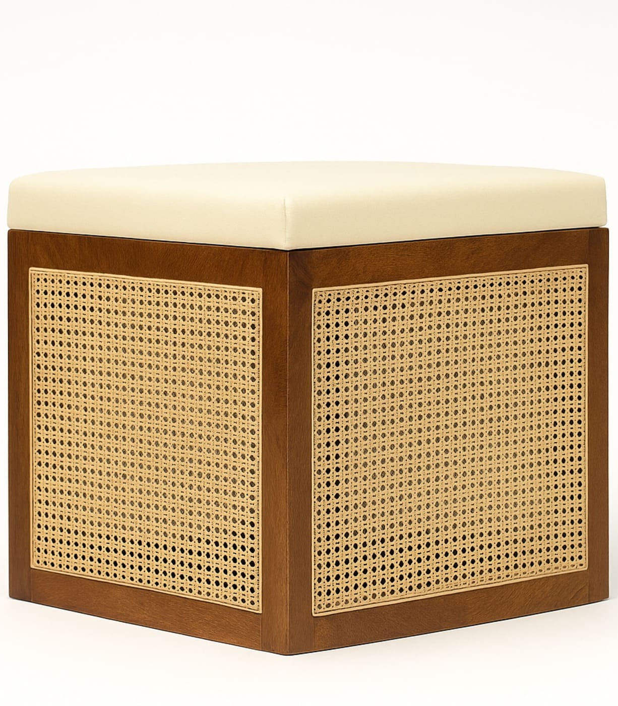 Square Rattan Ottoman - Image 2