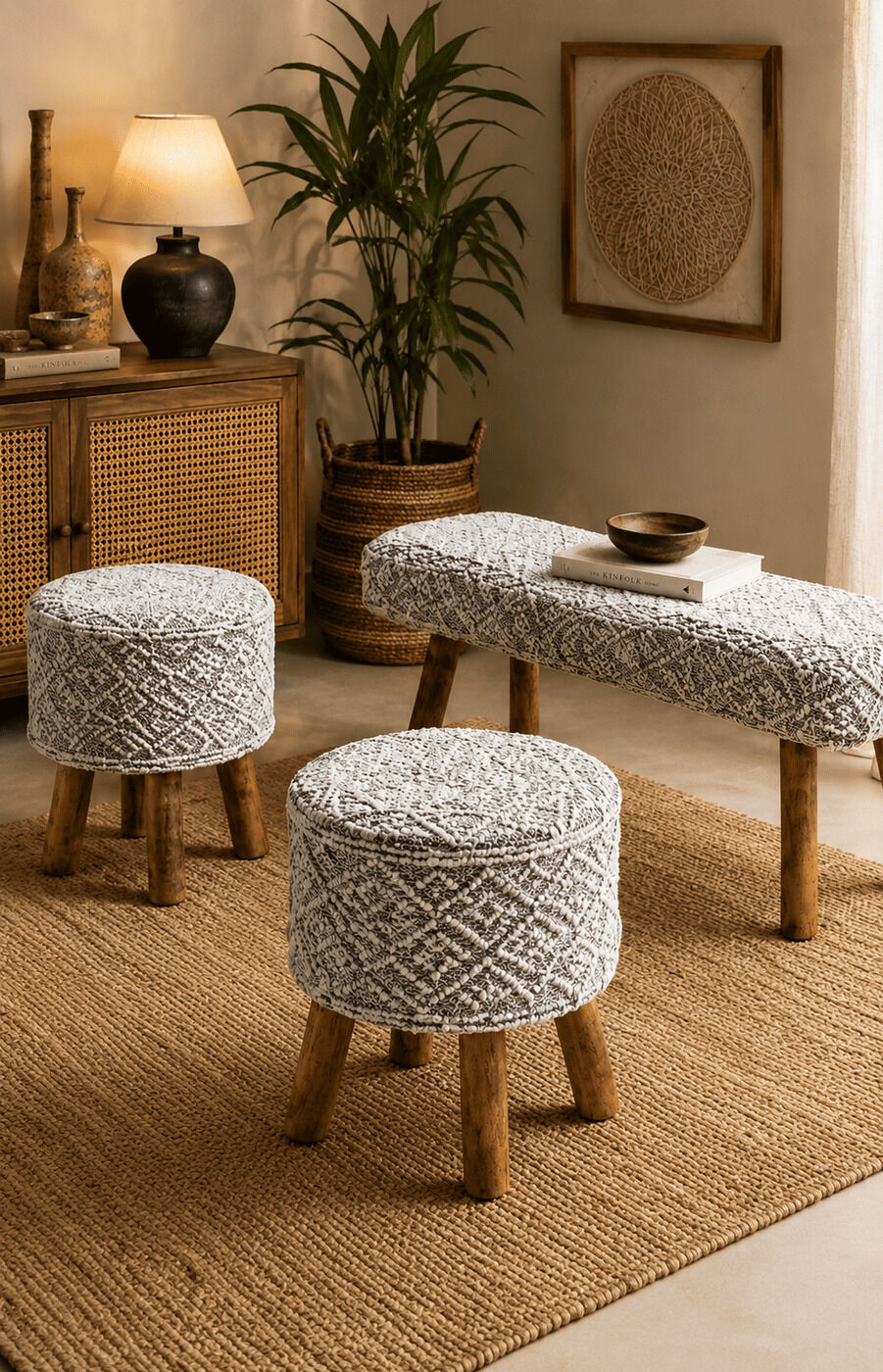 Macrame Benches & Ottoman