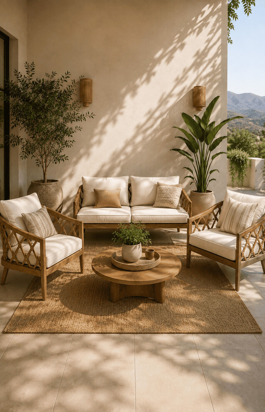 Modern Teak Sofa Set (3+1+1)