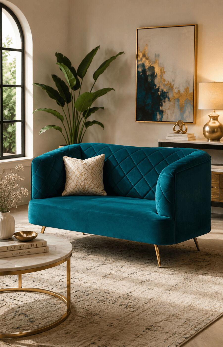 Riverside Velvet Couple Sofa