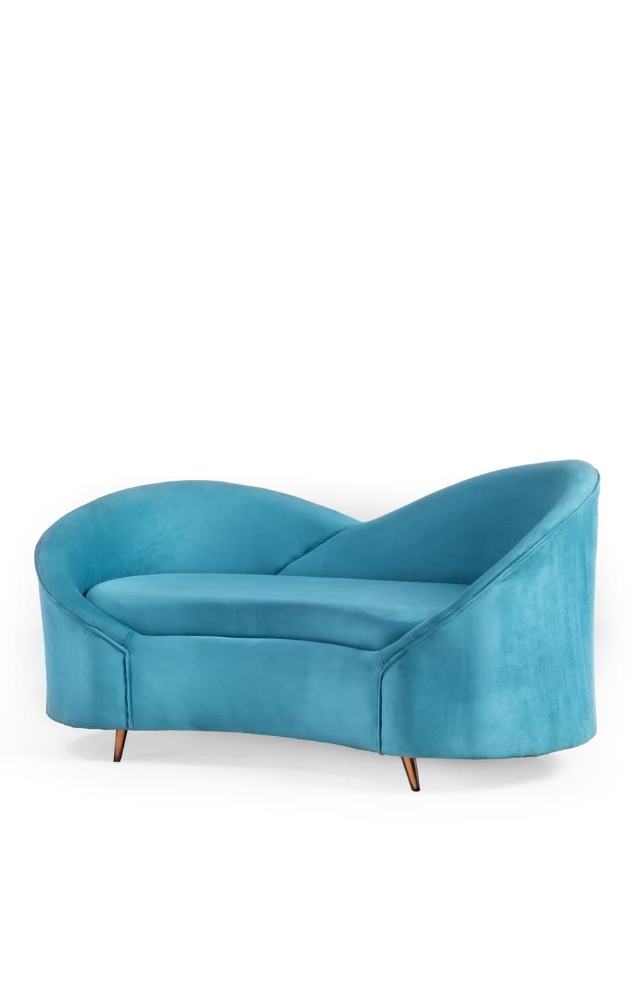 Turquoise Wing Curved Couple Sofa - Image 2