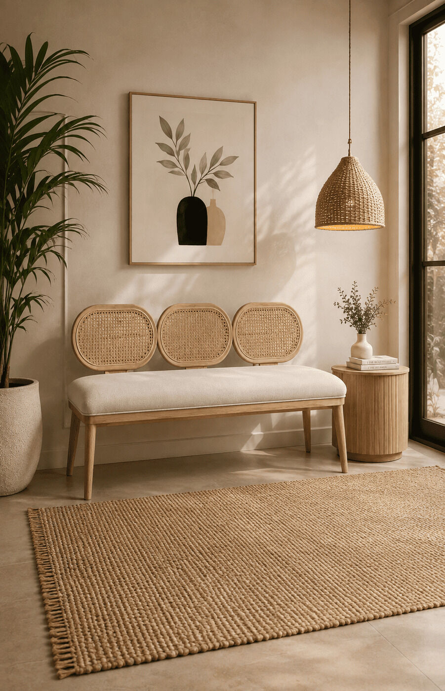 Triple Loop Rattan Sofa
