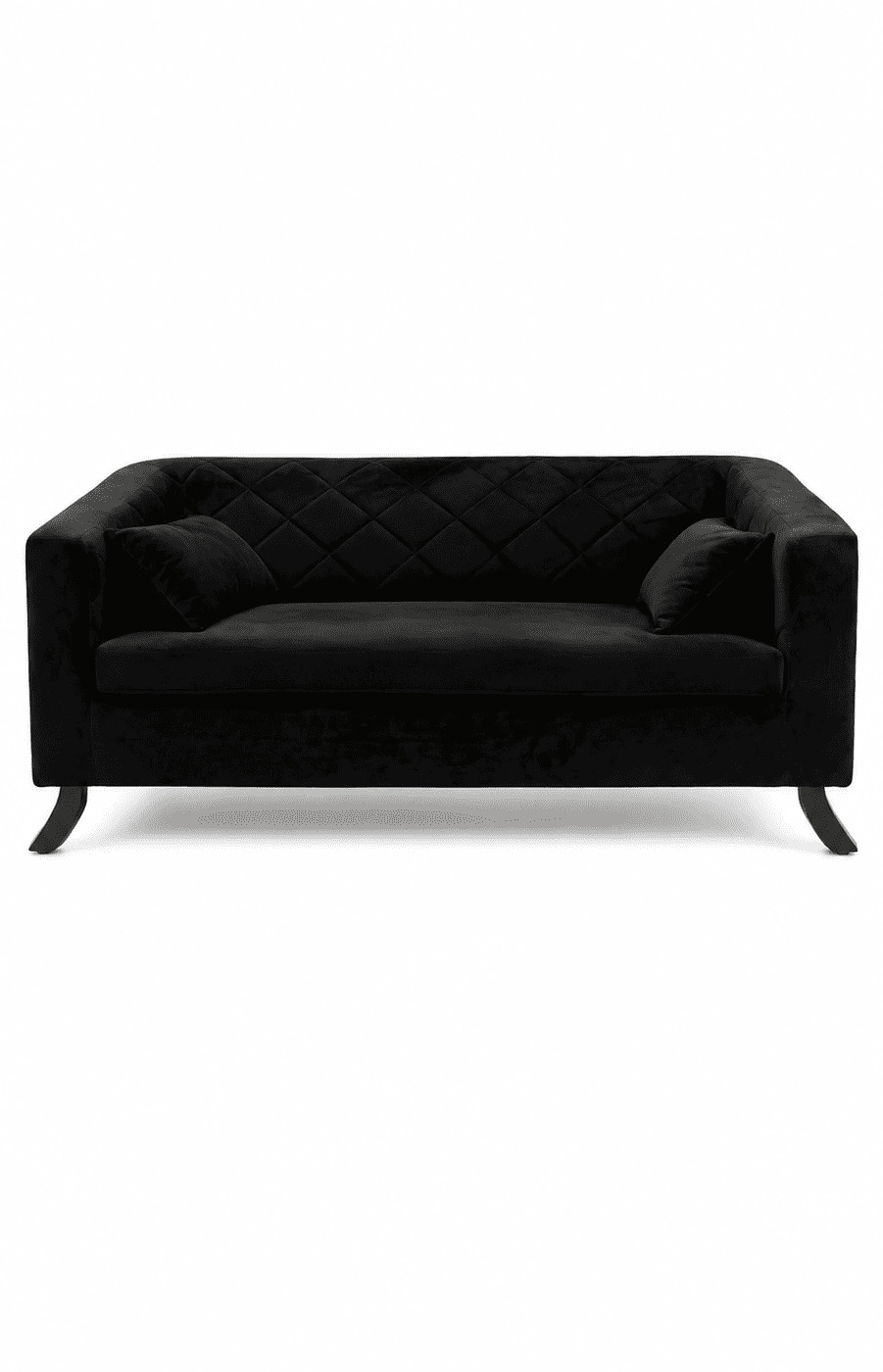 Black Velvet Couple Sofa with Gold trim - Image 2