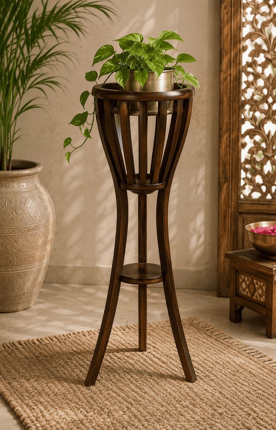 Walnut Flower Stand