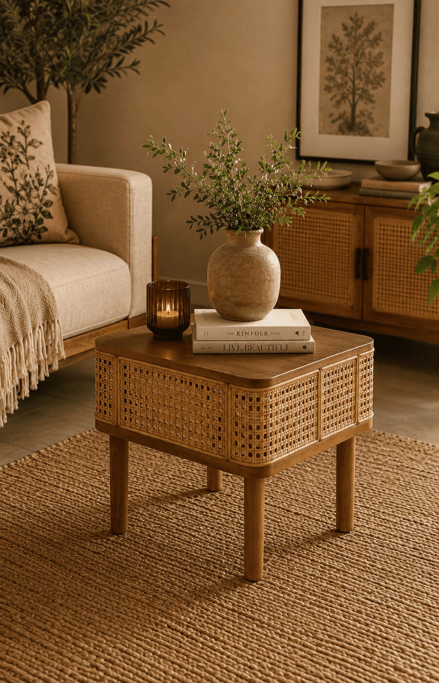 Square Artistic Rattan Table