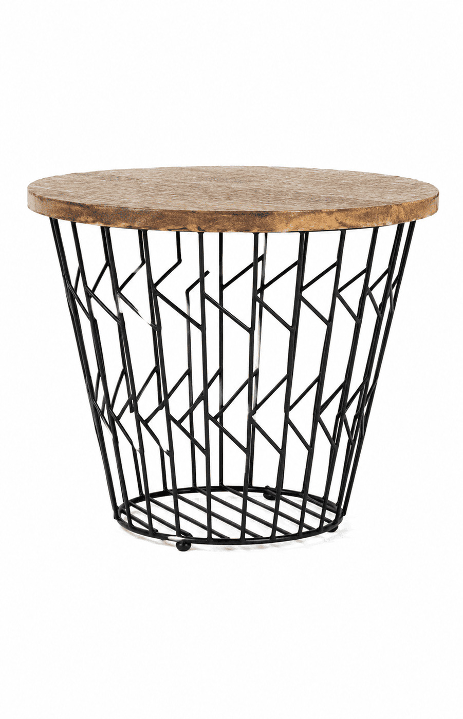 Raw Wood Basket Coffee Table - Image 2