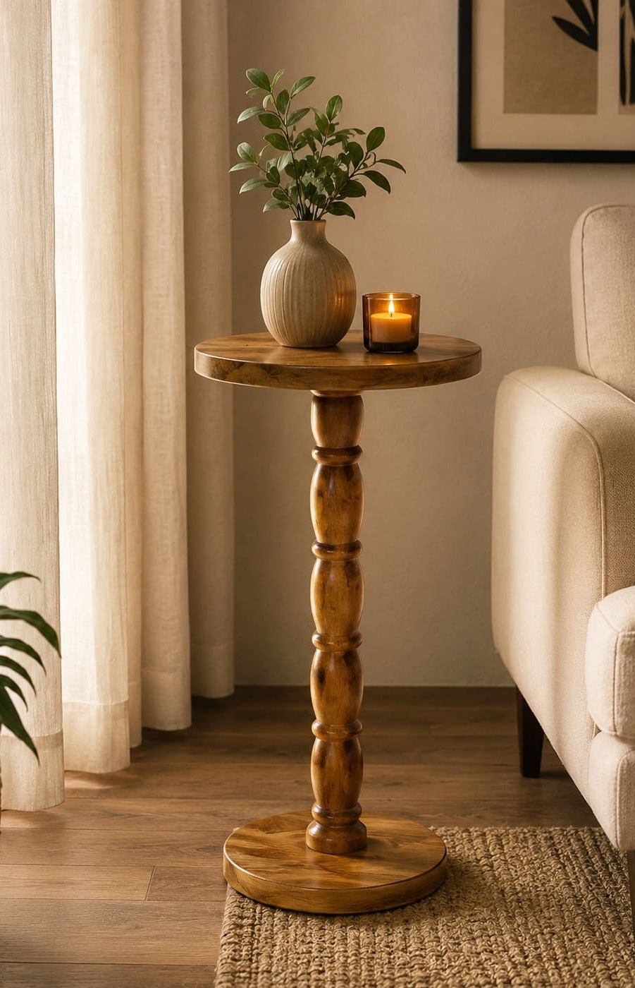 Twisted Wood Side Table