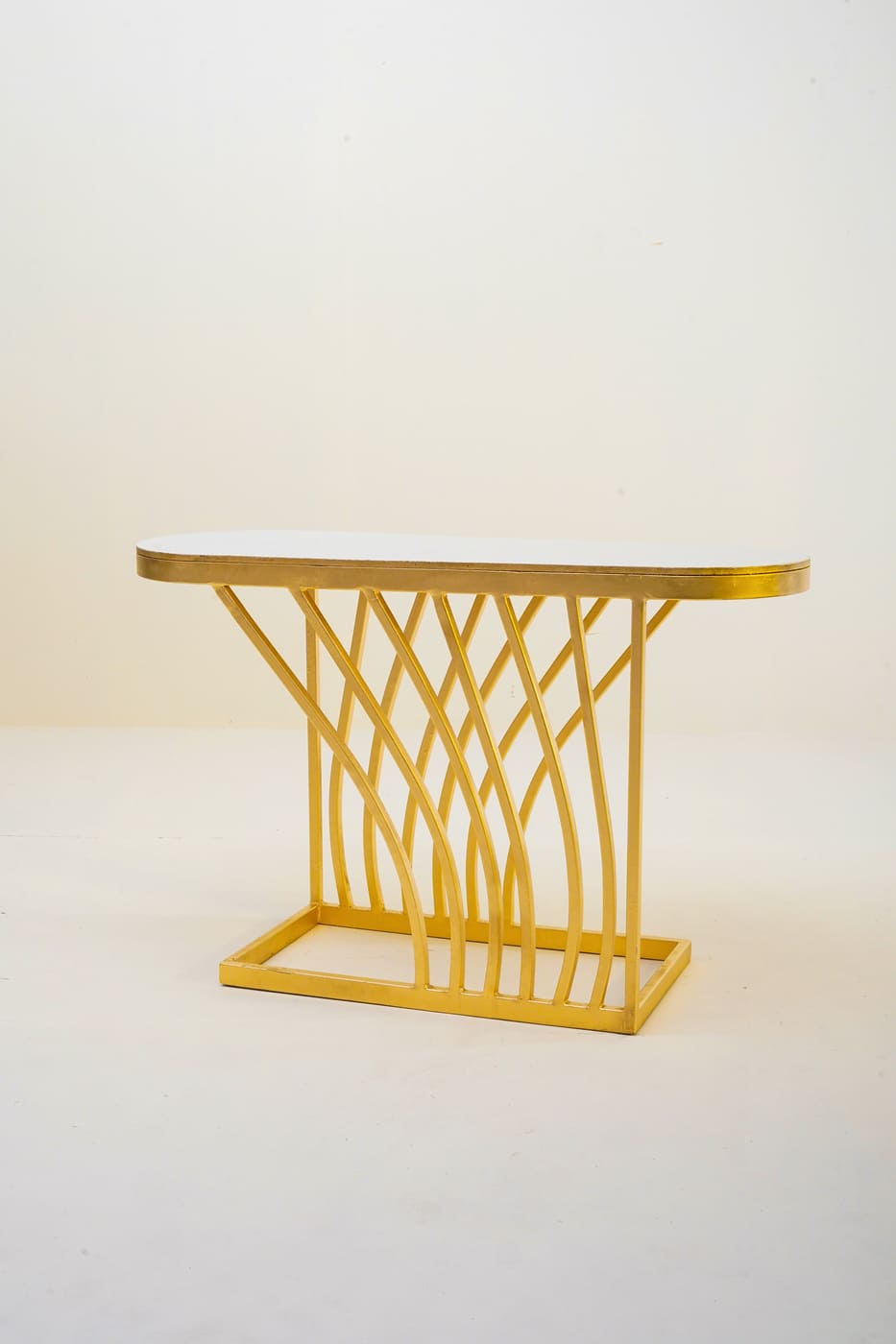 Gold Oval Console Table - Image 2