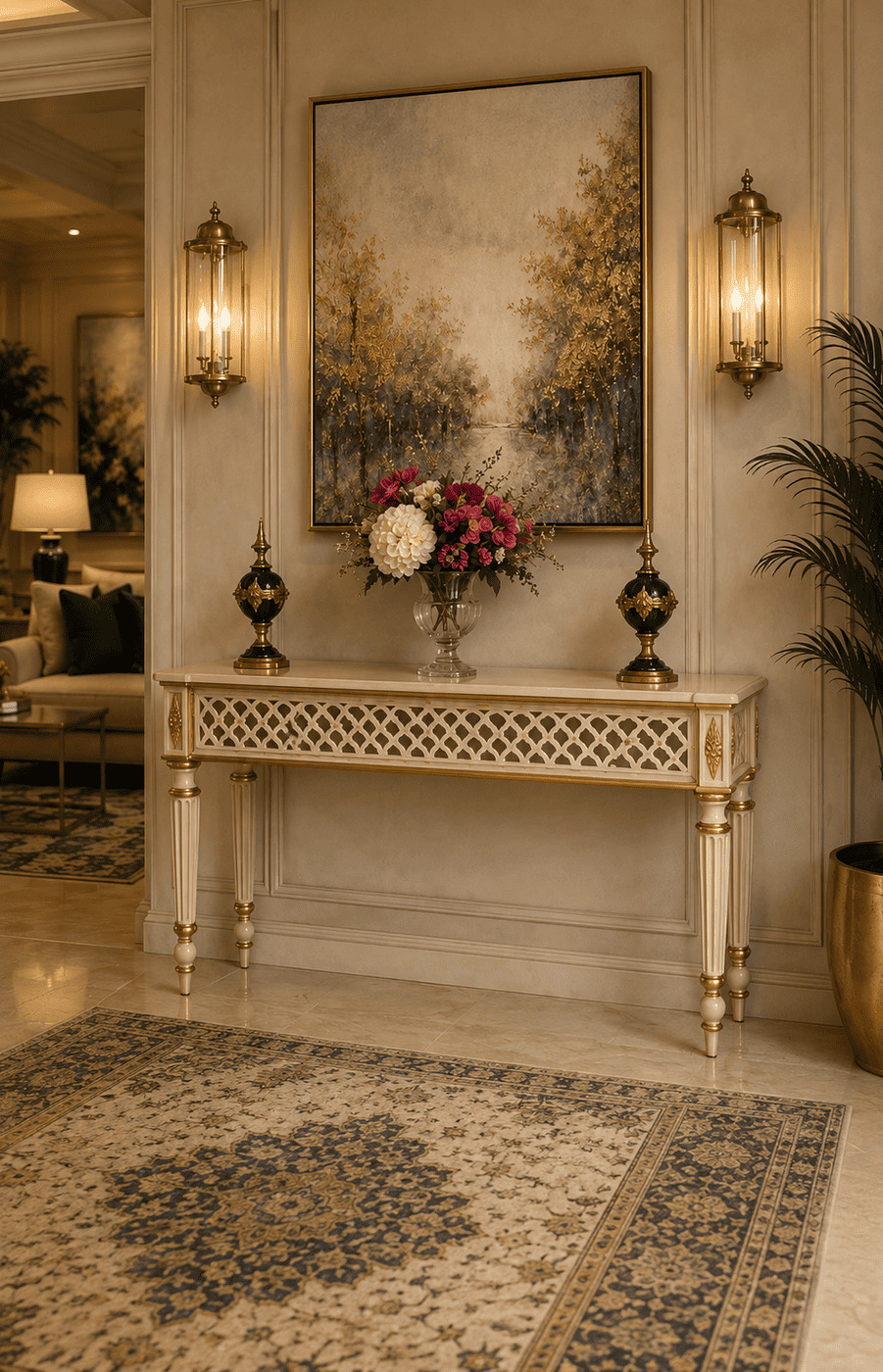 Rajasthani Carved Console Table