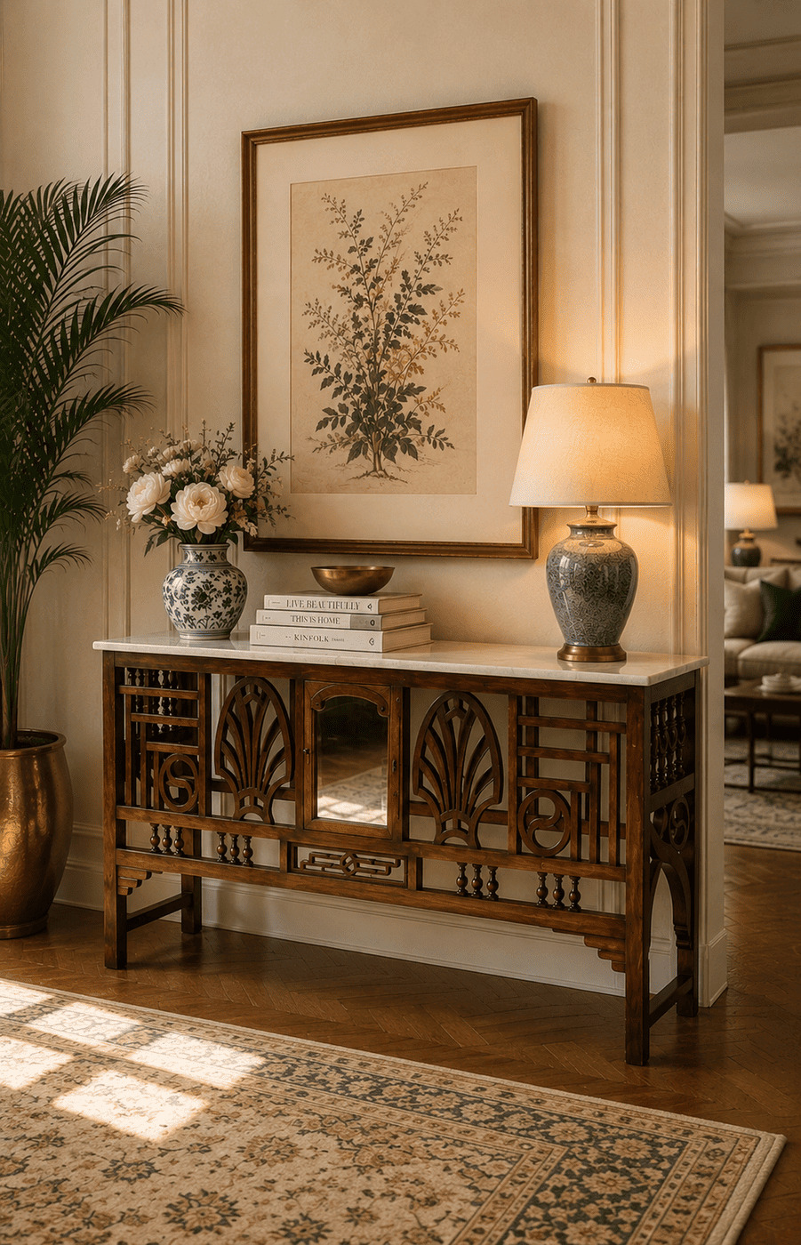 Teakwood Carved Console Table