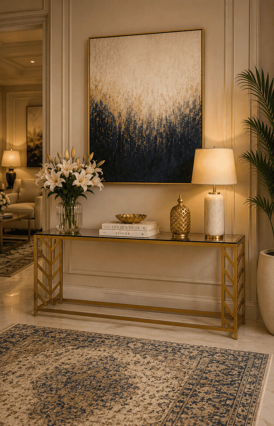 Gold Console Table