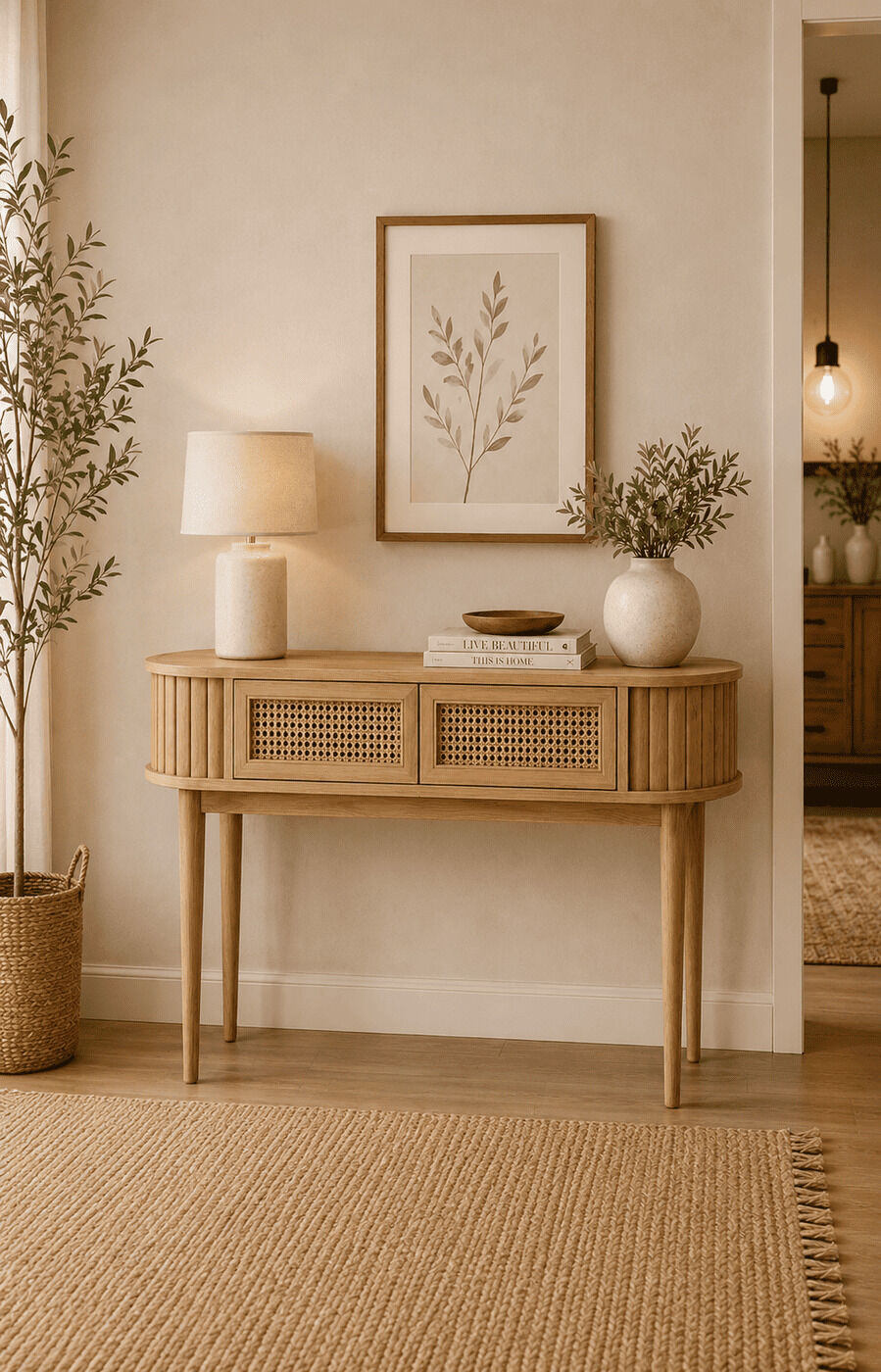 Rattan Console Table