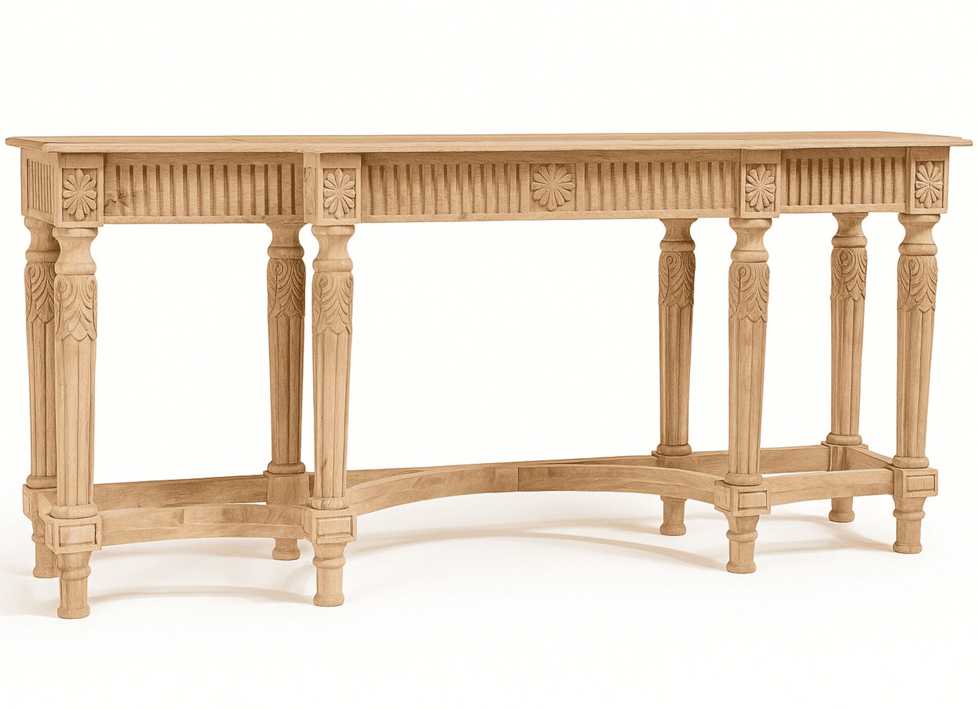 Oak Carved Console Table - Image 2